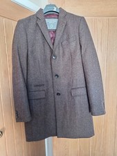 John Rocha Men's Brown Tweed  51% Wool Coat. Size 38R