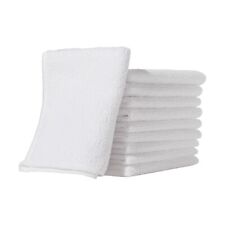 White Microfibre Cleaning Cloths 10 pack Lint-Free Soft Multi-Surface Reusable