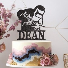 Custom Welder Glitter Cake