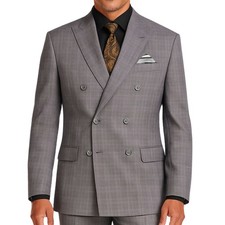 VINCI Men's Gray Glen Plaid