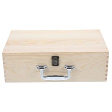 DIY Unfinished Wood Storage Box Blank Wood Treasure Chest with Locking Clasp