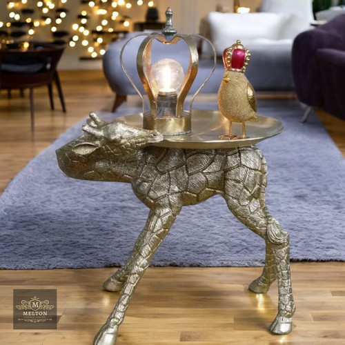 Small golden giraffe side - golden,