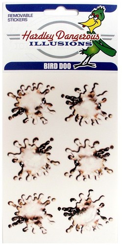 Fake bird poo stickers decals - fake,