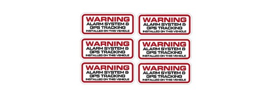 Warning car alarm - warning, decals