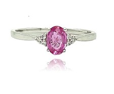 Pink Sapphire and Diamond 14K
