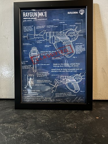 Framed raygun blue - blue, print