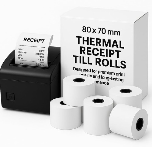 Thermal till rolls 80x70mm - till, –