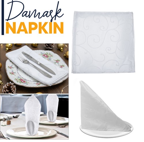Damask jacquard napkin - damask, dining