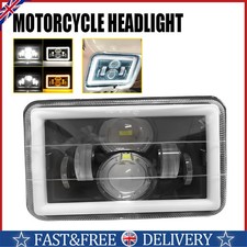4x6" Inch Motorcycle Motorbike Headlight Hi/Lo Beam DRL LED Turn Signal Light Uk