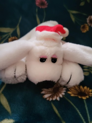 Vintage santa puppy plush dog - vintage,