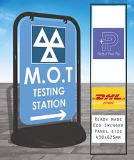 MOT TESTING STATION Eco Swinger Pavement A Board Sign garage repairs service
