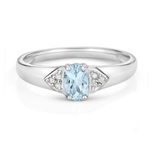 Aquamarine and Diamond Ring