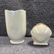 Lovely Crown Devon Lustre / Irrediscent style Vase & Clam style Posy