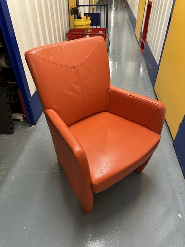 Bright orange leather modem - orange,