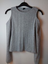 Grey Off Shoulder, Rib Knit