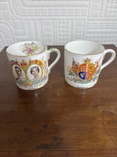 Two Aynsley 1937 Coronation Commemorative Mugs - Different Designs