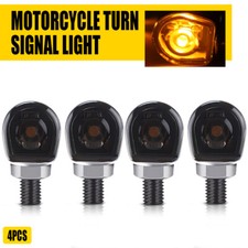 4x Motorcycle Black Amber LED