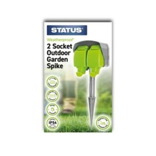 Status 2 Way 15 Metre 13 Amp IP54 Outdoor Weatherproof Garden Spike Socket