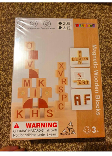 Magnetic wooden alphabet - magnetic,