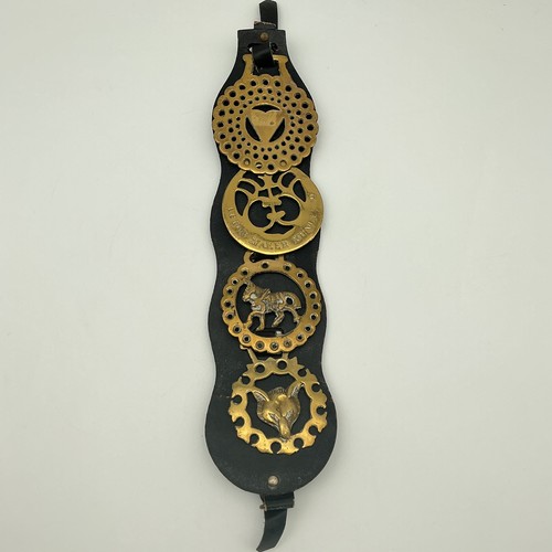 Antique horse brasses on - antique,