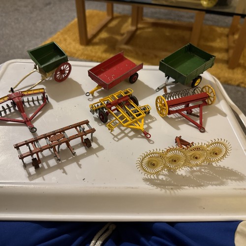 Toy farm ploughs and trailers - toy,