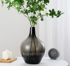 Elegant Gray Black Glass Vase