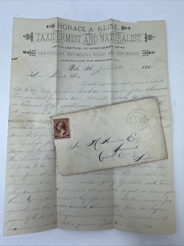 1884 taxidermist letterhead - 1884,