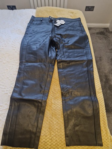 Leather motorcycle jeans - leather,