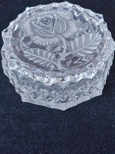 Vintage pressed glass - glass, rose