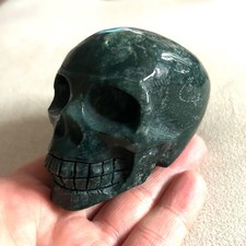 Moss Agate Large Crystal Skull