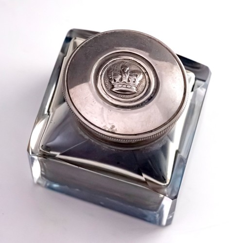 Victorian cut glass inkwell - victorian,