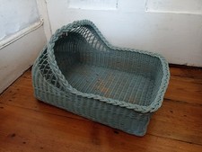 VINTAGE DOLL'S WICKER CRIB cot