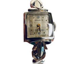 Vintage Gruen Precision Ladies Watch 10K Gold Filled Swiss Made Art Deco Style