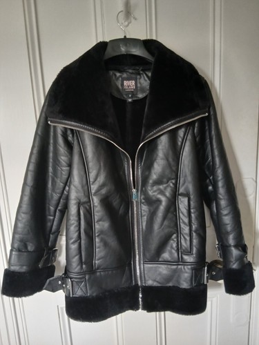 River island black faux - river,