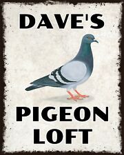 PERSONALISED PIGEON LOFT OR ANY NAME ADDED HOMING RACING SHED METAL PLAQUE SIGN