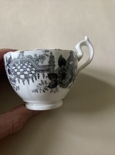 Tea cup, ? Masons, unmarked, view of Queen's college Cambridge c1840