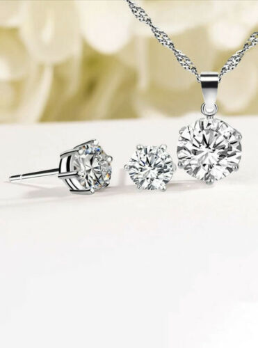 Silver necklace and earring - silver,