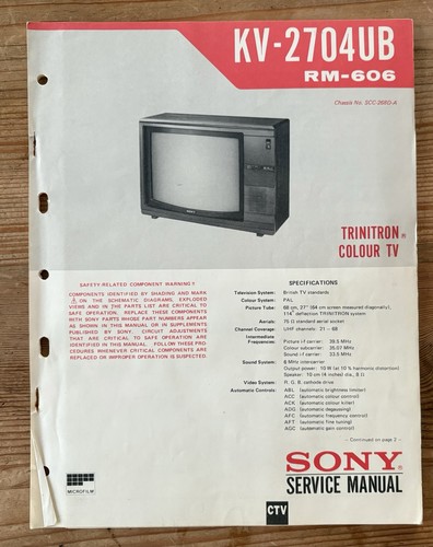 Sony trinitron 2704ub - trinitron, kv-2704ub