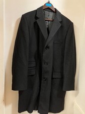 Mens KARL JACKSON Black Wool & Cashmere Coat UK L -- CG G32