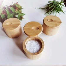 Wooden Salt Box with Lid &