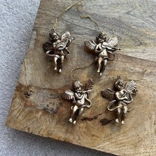 4 Plastic Bronze Cherubs With