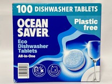 OceanSaver Eco-Friendly Dishwasher Tablets 100 Pack – Plant-Based Plastic-Free