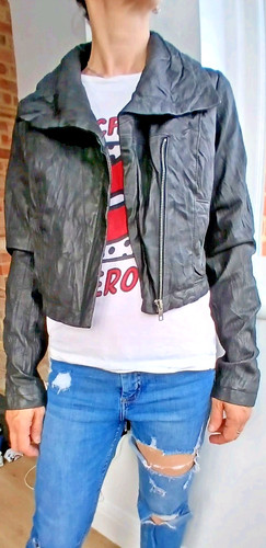 Real leather biker jacket - real,