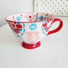 Tesco 'B' Alphabet Letter Breakfast Tea Footed Cup Mug Rare Discontinued 