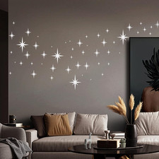 Star Mirror Stickers, 82PCS 3D