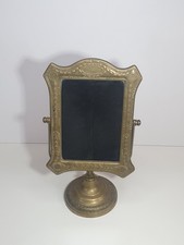Vintage Victorian Style Brass Swing Mirror ornate frame self standing 13" Vanity