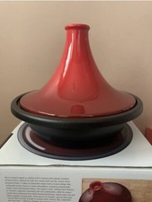 Le Creuset 31cm Cast Iron & Stoneware Tagine - Cerise Red, New in Box