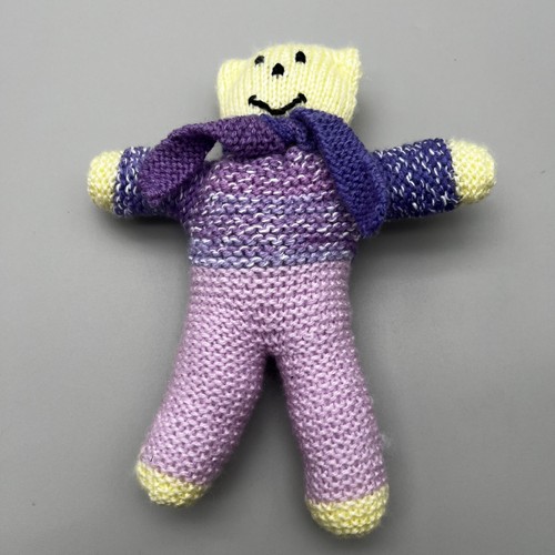 Hand knitted teddy bear - knitted,