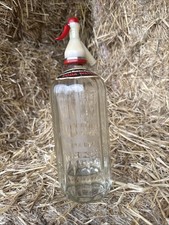 Soda Syphon Bottle Glass Etched NUNEATON MINERAL WATER COTON ROAD Antique RARE