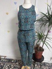 Apricot Turquoise Patterned Jumpsuit Size 12 Excellent Used Condition